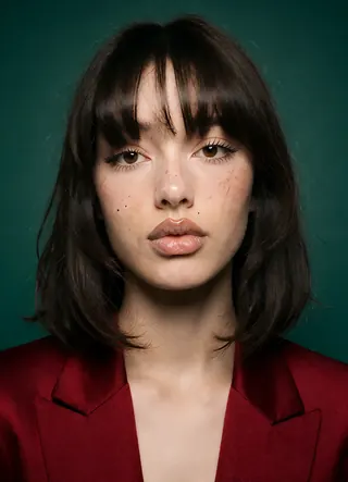 Frame 04, studio, green backdrop: face match 0.92