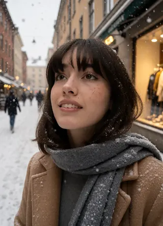 Frame 07, snowy street: face match 0.72