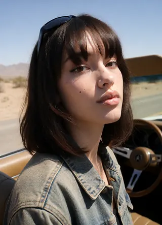 Frame 10, desert road, convertible: face match 0.66