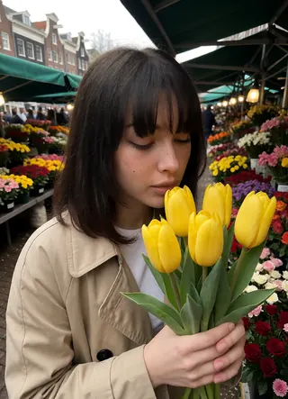 Frame 16, flower market: face match 0.70