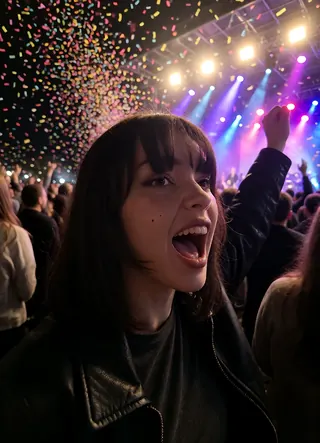 Frame 18, concert crowd: face match 0.45