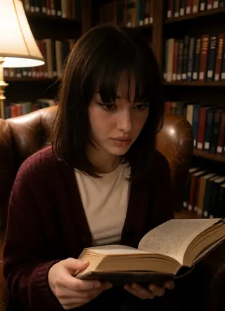 Frame 20, library, lamplight: face match 0.64